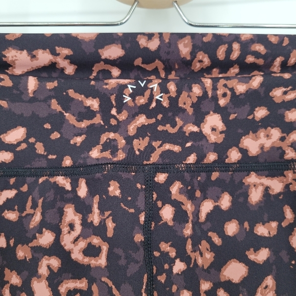 VARLEY Luna High Rise 7/8 textured animal print black brown orange size Medium - Picture 6 of 8